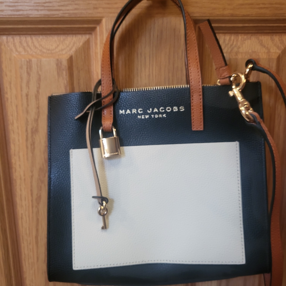 Marc Jacobs Black and Cream Tote Bag